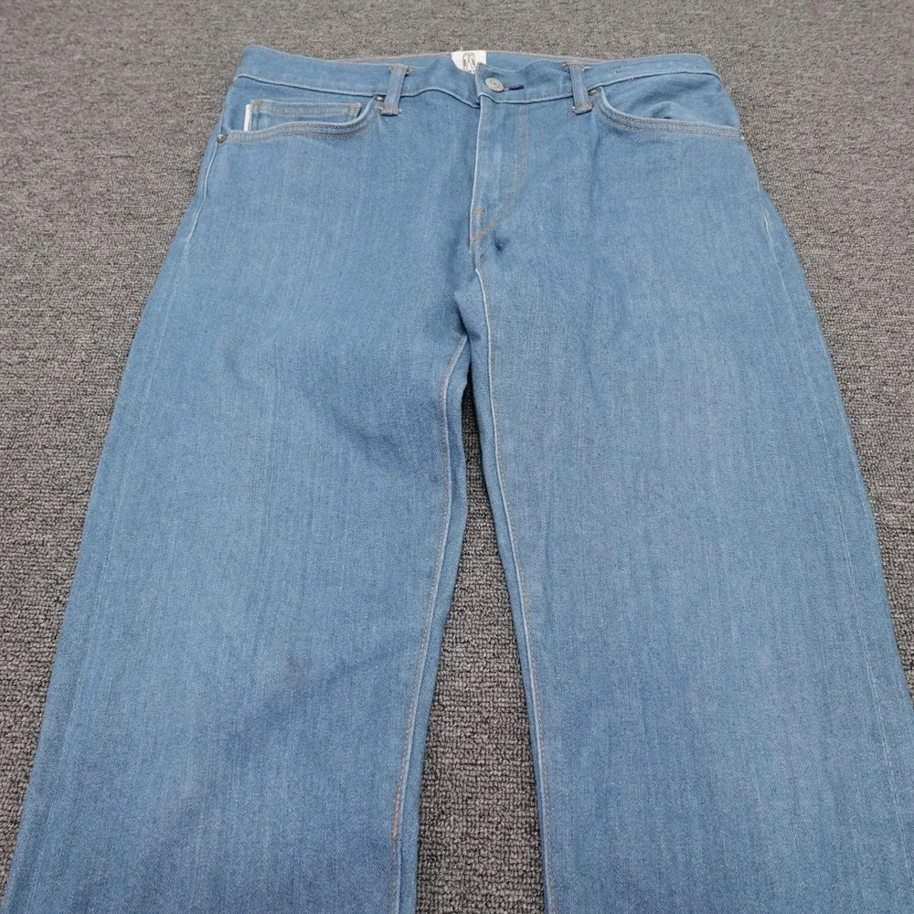 KATO' By Hiroshi Kato The Pen Slim Jeans Mens 31x32 Blue Raw Stretch Denim Pants